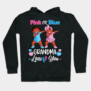 Pink Or Blue Grandma Loves You Black Baby Gender Reveal Men Hoodie